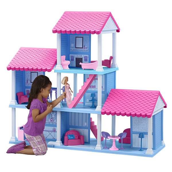 American Plastic Toys Delightful Dollhouse with 25 Accessories